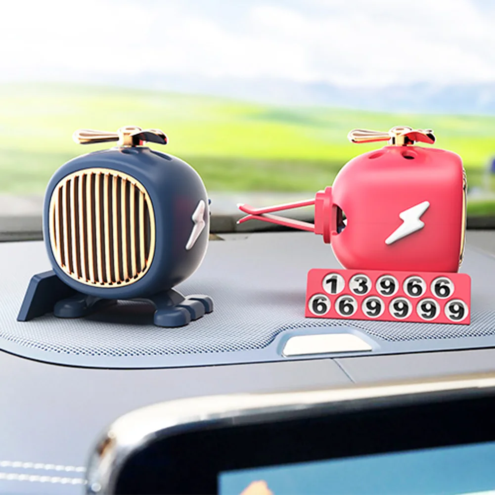 Decoration Aromatherapy Cute Perfume Parking Plate Car Air Freshener Mini Luminous Number ABS Space Saving Helicopter Shape