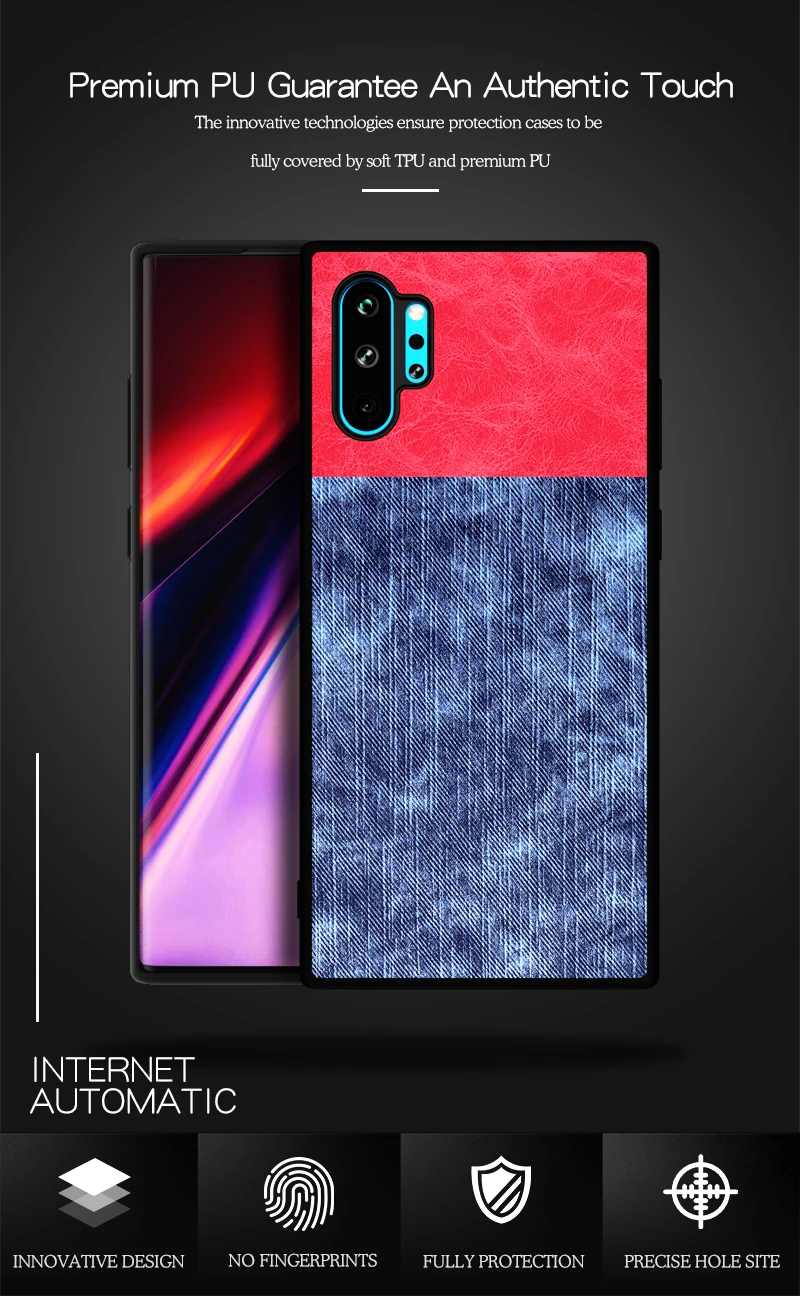 Для samsung Galaxy Note 10 чехол Роскошный мягкий полиуретановый край+ тканевая текстура защитная задняя крышка чехол для samsung note 10 plus 10pro