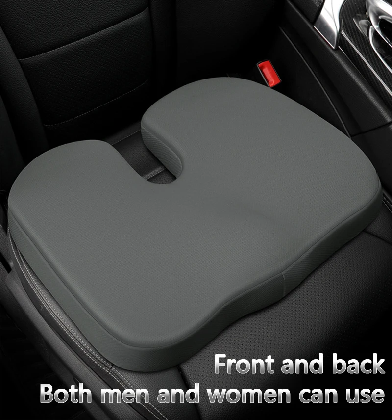 Coussin Lombaire Mémoire De Forme Respirant - Gris - Pour Voiture Et Bureau
