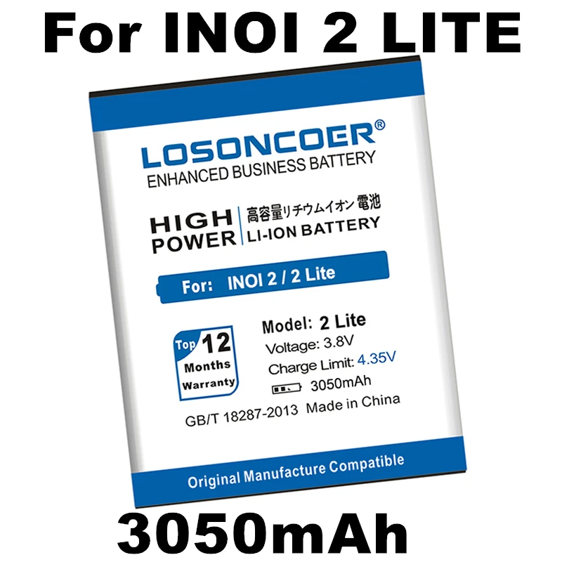 LOSONCOER Новый 2 LITE 3050 мАч аккумулятор для INOI Lite INOI2 Мобильный телефон батареи +