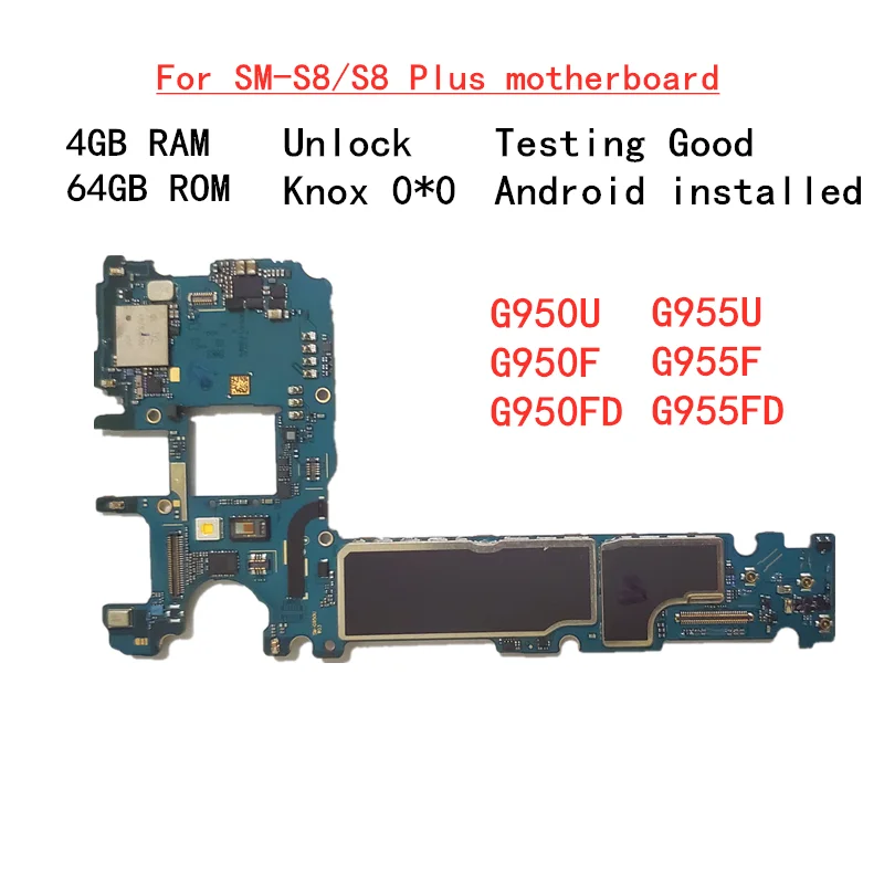 

Original Mainboard for Samsung Galaxy S8 S8 plus Unlocked mainboard G950F G950FD G950U G955F G955FD G955U motherboard 64GB