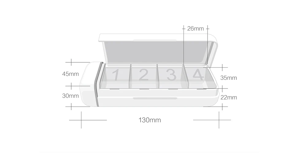 Xiaomi Mijia HiPee смарт-напоминание Дорожный Чехол для таблеток разветвитель таблеток 4 сетки контейнер для хранения лекарств коробка управления с помощью WeChat APP