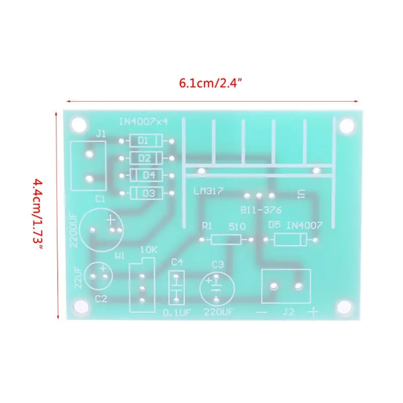 

LM317 Adjustable Power Supply Board With Rectified AC DC Input DIY Kit L4MA