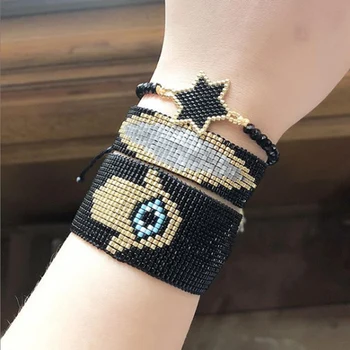 

Rttooas Fatima Hamsa Hand Bracelet For Women Fashion Star Charm Bracelets Set Female Tassel Jewerly Pulseras Mujer Moda 2020