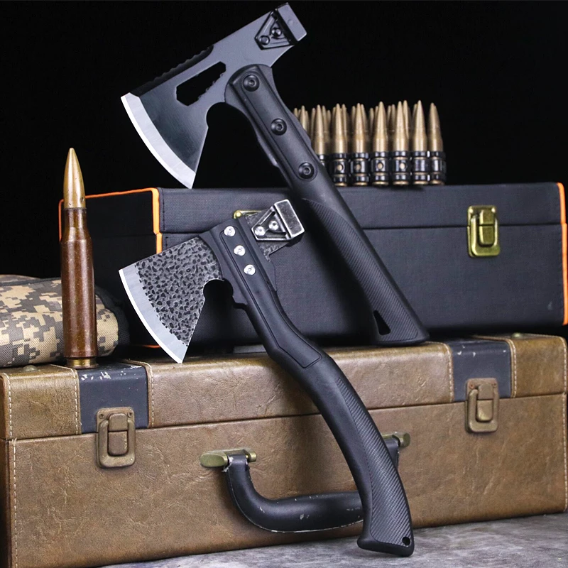Black Camping Tactical Axe ABS Handle Multi Function Outdoor Logging
