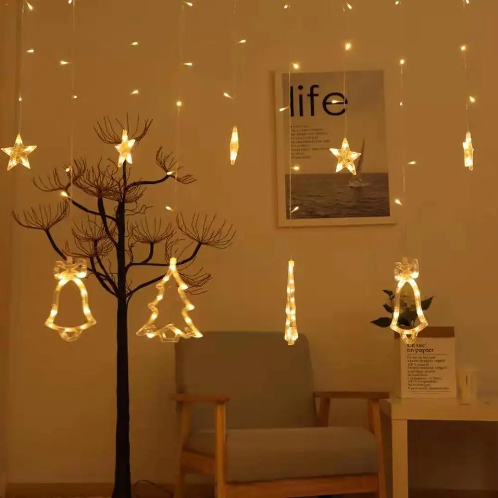 Billig Ins Weihnachten fee Licht Dekoration 8 modi LED Hirsch weihnachten baum Stern Lampe String Urlaub Vorhang lichter Hochzeit Neon Laterne