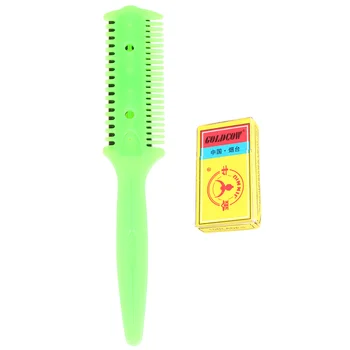 

1Set Razor Comb Barber Salon Blade Hair Comb Razor Hairdresser Cutting Razor Comb with a Box of Blades