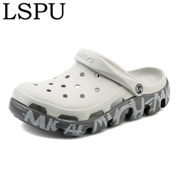 

High Quality Summer Men Clogs Slip On Breathable Lightweight Water Beach Slides Jelly Slippers Crocks Garden Shoes Plus Size 47