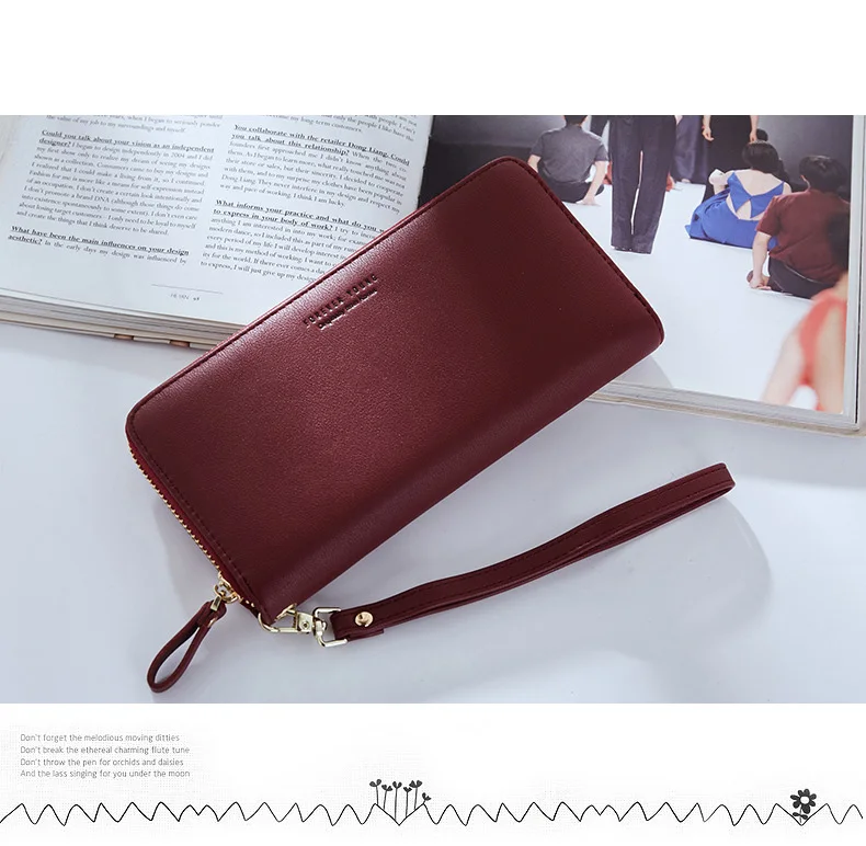 Wristband Women Long Clutch Wallet Large Capacity Wallets Female Purse Lady Purses Phone Pocket Card Holder Carteras