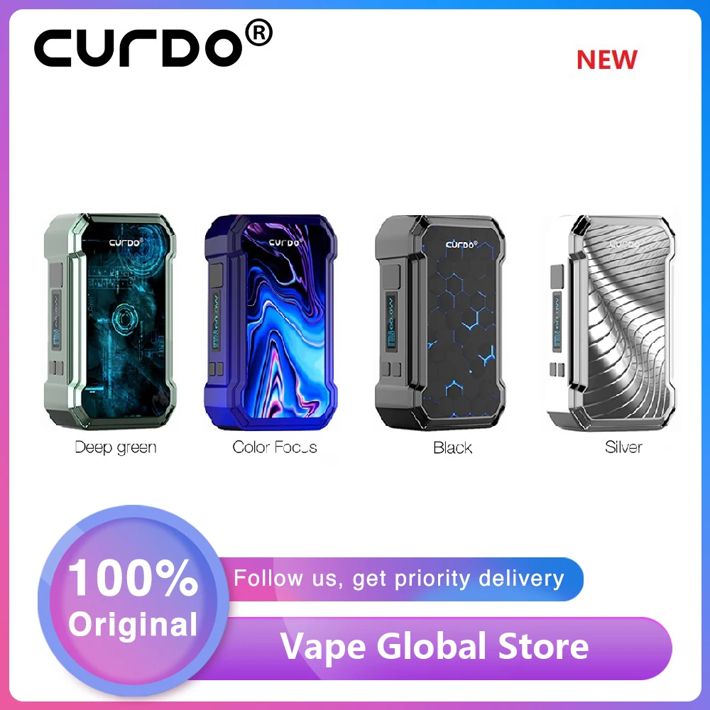 

NEW Original Curdo Hally TC Box Mod with 0.96 inch Screen Powered by Single 18650 Battery E-cig Vape Mod Vs Drag 2 / Shogun /GEN