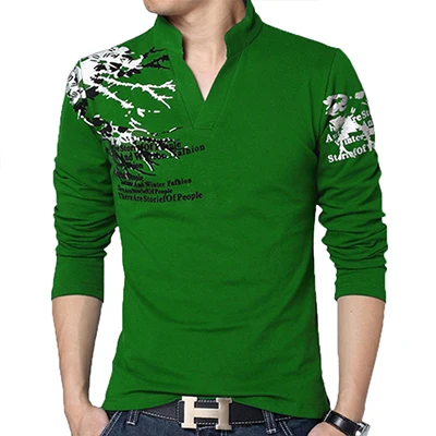 Осень г. Повседневное футболка Для мужчин Мода Полосатый O Средства ухода за кожей шеи с длинным рукавом Для мужчин футболка Slim Fit Для мужчин S одежда Тенденция хип-хоп футболки 5XL - Цвет: T197 Grass Green
