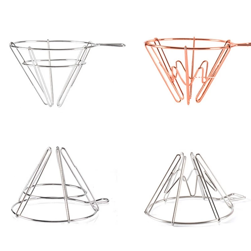 Кофейная стойка для капельницы металлический фильтр, оправа держатель Геометрическая капельная чашка кронштейн безбумажный многоразовый залейте над кофейной подставка для фильтра