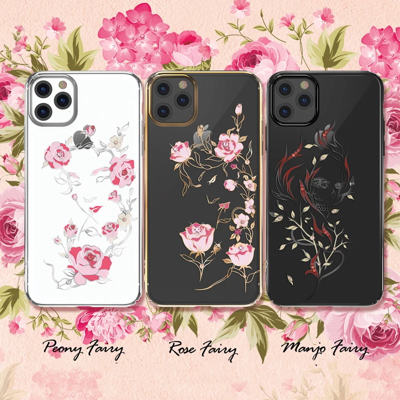 

Original Kingxbar Rhinestones Case For Apple iPhone 11 Pro Max Cases Luxury Crystal Rhinestone Elements Back Cover For iPhone 11