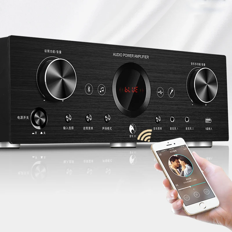 

500W 220V household high power amplifier E2 digital 5.1 professional Bluetooth K song amplifier high fidelity decoding