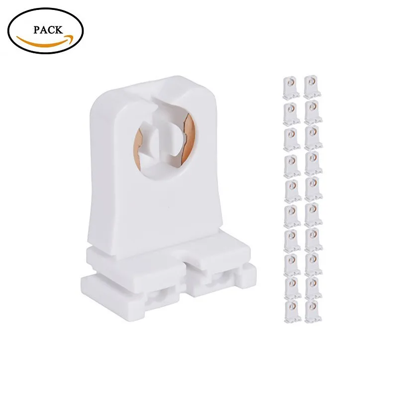 Non-shunted Turn Type T8 Lamp Holder 2 Pack UL Socket Tombstone for LED Fluorescent Tube Replacements Medium Bi-pin Socket for P