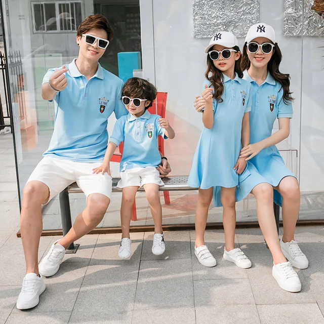 2020 New Father Son Sport Outfits Clothes Mommy and Me Dresses Slim Bodycon Clothing Mother and Daughter Long Dress Family Shirt