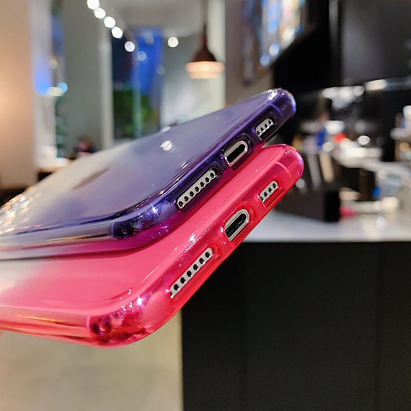 Простой Прозрачный градиентный чехол для телефона iPhone 11 Pro Max XS X XR 7 8 6 6S Plus мягкие