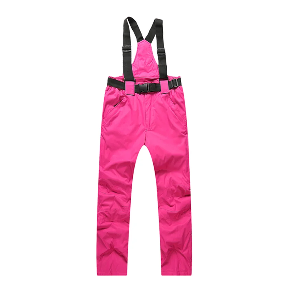 rose red Ski Snow Pants Windproof Warm Waterproof Trousers for Women Men Outdoor Winter ASD88 - Цвет: rose red