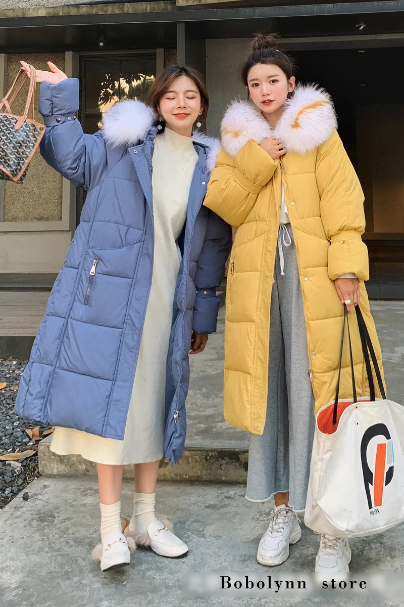 Женская зимняя черная длинная Меховая куртка с капюшоном Harajuku уличная одежда корейская модная одежда ветровка на молнии xl