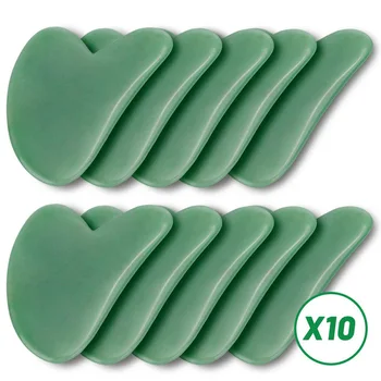 

10 Pieces Of Jade Face Roller Natural Jade Scraping Massage Spa Tool Massager Scraping Tool For Body Care Skin Care Tool
