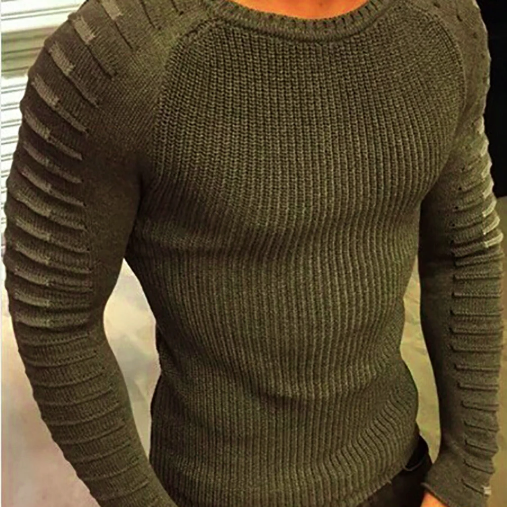 black sweater men Simple Men Autumn Winter Solid Color Long Sleeve Warm Knitted Pullover Sweater Slim Knitted Pullovers cardigan men