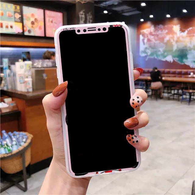 Закаленное 3d-стекло с мультяшным рисунком и мягкими краями для iPhone XR X Xs Max 11 Pro