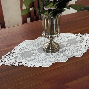 

White/Golden Vintage Table Cloth Lace Decorative Tablecloth Dining Table Cover Wedding Party Hotel Home Decor