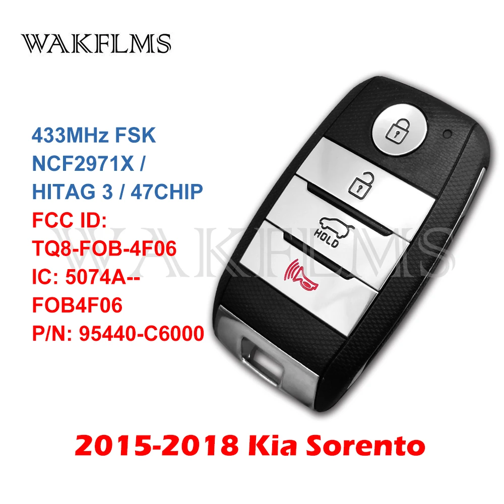 95440-C6000 For KIA Sorento 2015 2016 2017 2018 433MHz ID47 Proximity Keyless Entry Go Smart Remote Key TQ8-FOB-4F06(UMa PE)