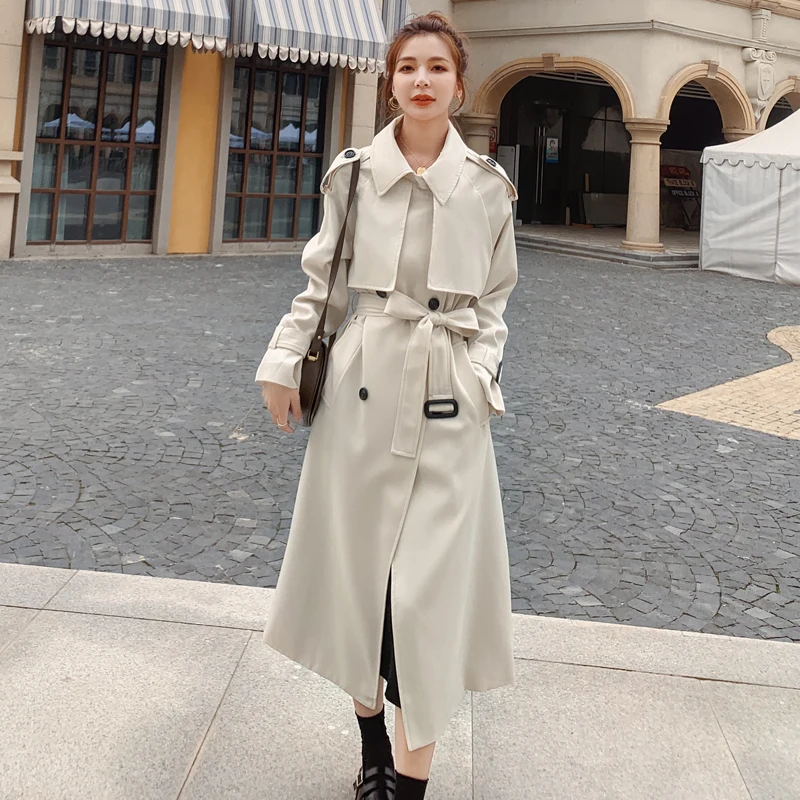 beige trench coat