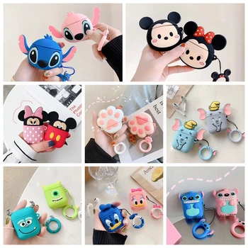 

3D Dumbo Mickey Soft Silicone Case For Apple Airpods 1 Shockproof Cover For Apple Air Pods 2 Cat Paw Earphone Protector Case Box
