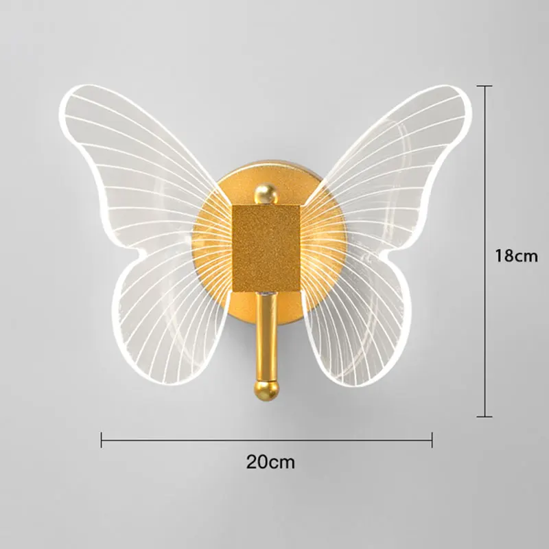 Butterfly LED Wall Lamp Bedside Wall Light Indoor Lighting For Home Bedroom Living Room Decoration Background Light Fixture wall light fixture Wall Lamps