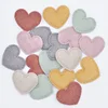 50Pcs/lot 35*30mm Padded Glitter Cloth Heart Appliques for DIY Hat Clothes Leggings Sewing Supplies Headwear Decor Patches L73 ► Photo 3/4