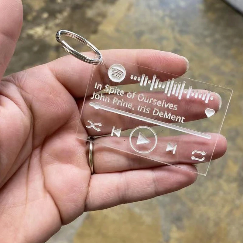 

Fashion Creative Music Plaque Personalized Customized Acrylic Keychain Music Lover Gift Favorite Song Keychain Jewelry Charm
