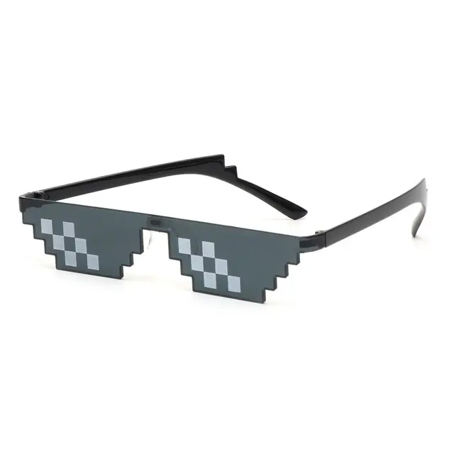 Occhiali da sole mosaico thug life pixel per uomo nero cool_voghion.com