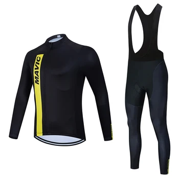 

2020 MAVIC Pro autumn and winter team long-sleeved cycling suit suit warm wool bike 19D shock-absorbing bicycle suit