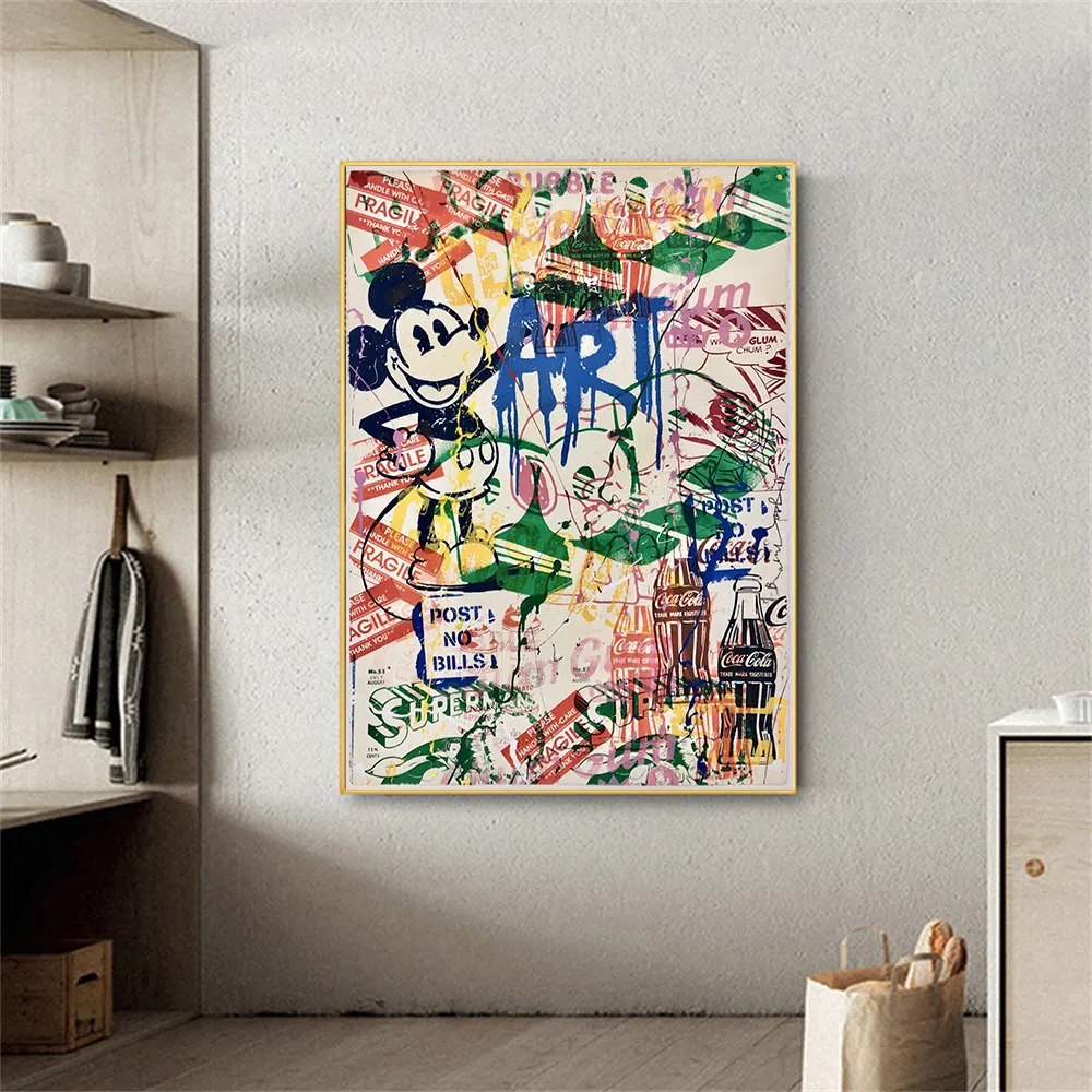 Graffiti Pop Art Disney Mickey Mouse Poster And Painting Canvas Print On Wall Art Picture For Living Room Home Decor Frameless Aliexpress Home Garden Graffiti Pop Art Disney Mickey Mouse Poster And Painting Canvas Print On Wall Art Picture For Living Room Home Decor Frameless Aliexpress Home Garden