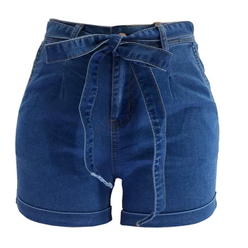 

Summer Booty Shorts Women High Waisted Ripped Denim Shorts Casual Ladies Blue Stretch Short Belted Jeans Shorts Women 2020