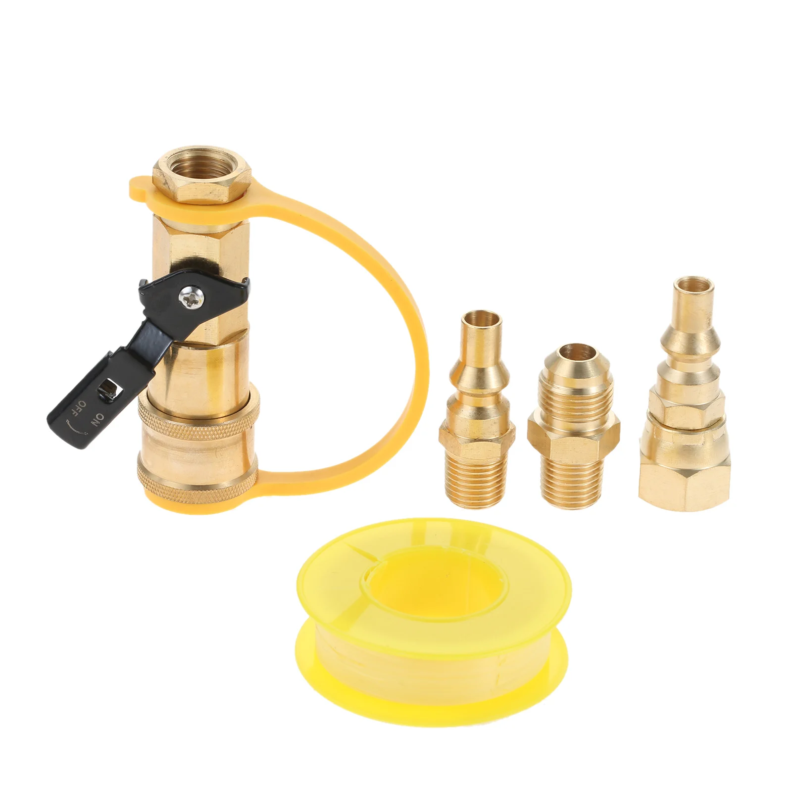 1/4 Propane Quick Connect Adapter Kit Convert Gas BBQ Grill Heater Appliance with 3/8 Male Flare Fitting to Pressure Regulator