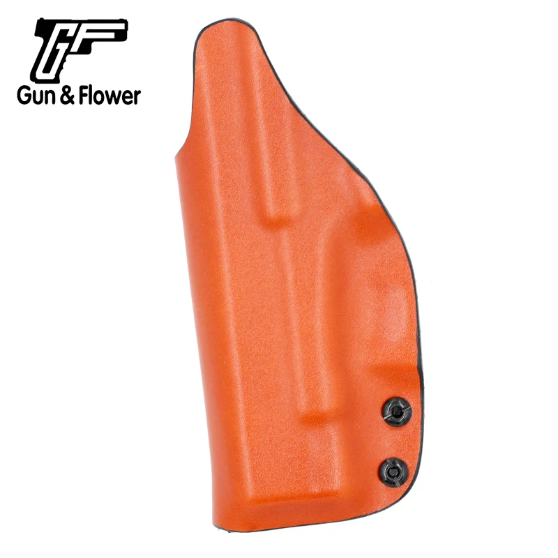 Gunflower Inside the Waistband Kydex Gun Pouch with Leather Outside Kydex Holster with Belt Clip for Glock 26/27/33