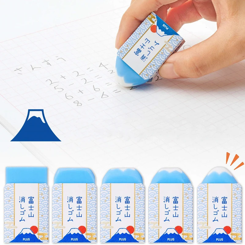 Mount Fuji Eraser Plus Air-in Plastic Eraser for Pencils Novelty Japanese Stationery Office School Student Supplies A6981