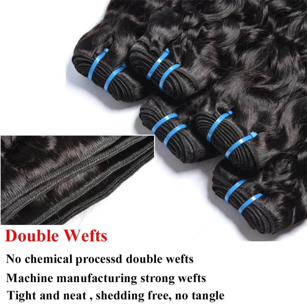 Yavida Water Wave Bundles Natural Color 100% Brazilian Human Hair Weave Bulk Non-Remy Hair Extension For Black Women Cheap Hair