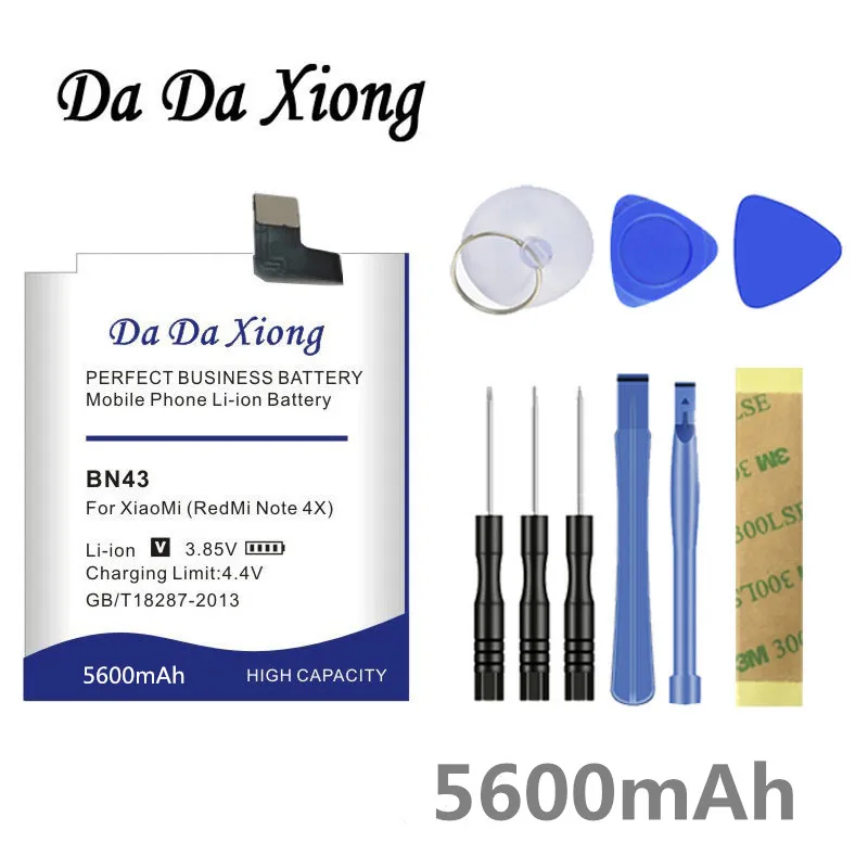 Аккумулятор Da Xiong 5600 мАч BN43 для Xiaomi Redmi Note 4X 4X5 5 дюймов|battery for|battery for note 44600mah battery |