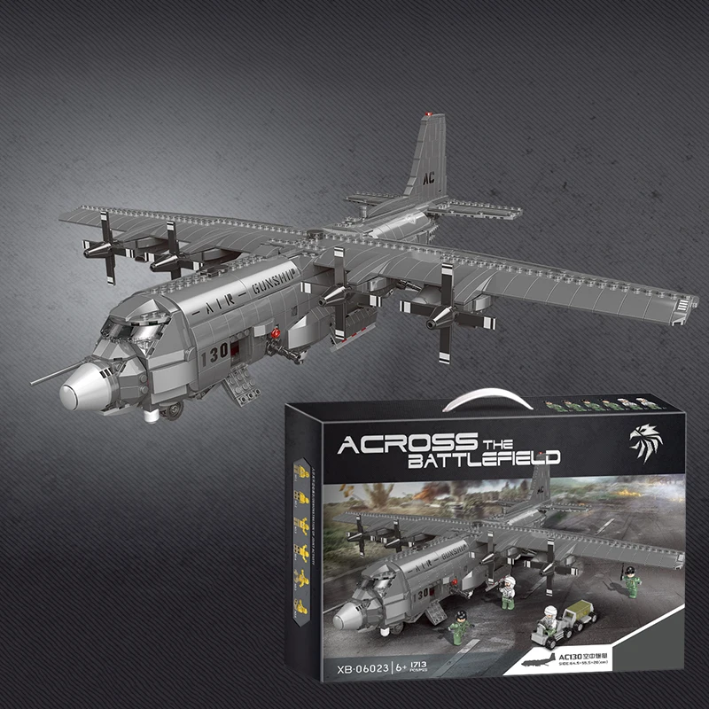 Военный истребитель AC130 воздушная лодка боевой корабль армия Минифигурки