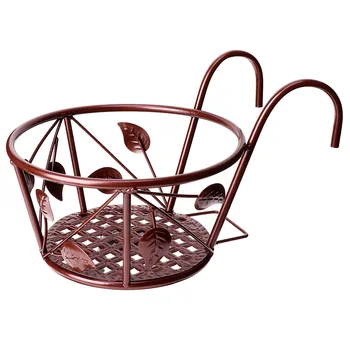 

1Pc Iron Art Railing Bonsai Rack Wall Hanging Flower Bracket Flower Holder for Home Garden Balcony Window Decor