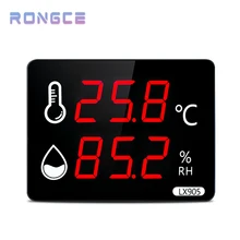 LED Digital Thermometer And Hygrometer With Temperature And Humidity Sensor Time And Date Display