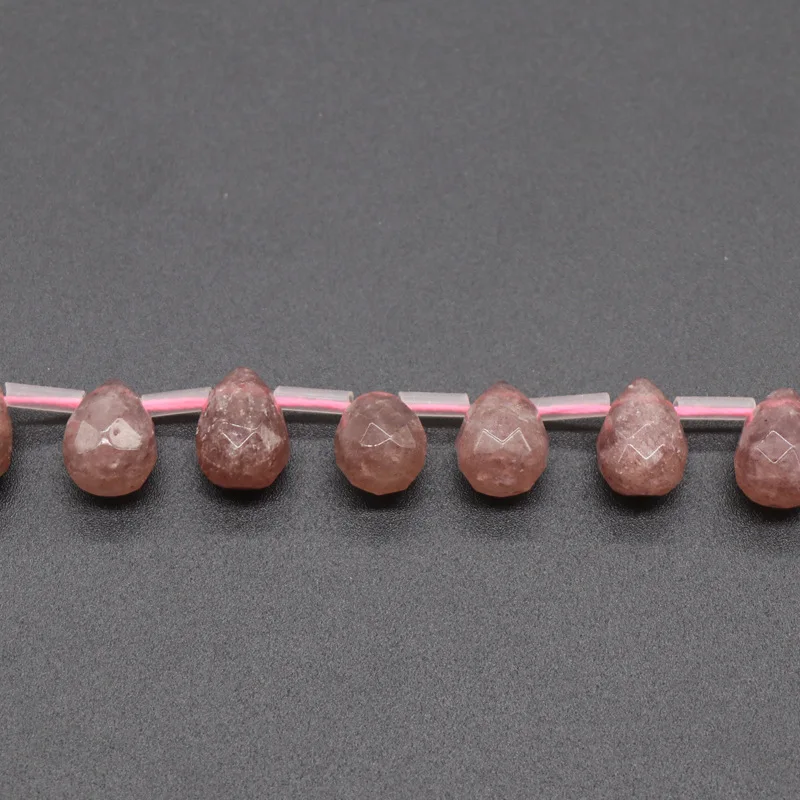 10*14mm Natural Stone Pink Crystal Drop-shaped Faceted Loose Beads Beaded for Women Jewelry Making DIY Bracelet Necklace Parts