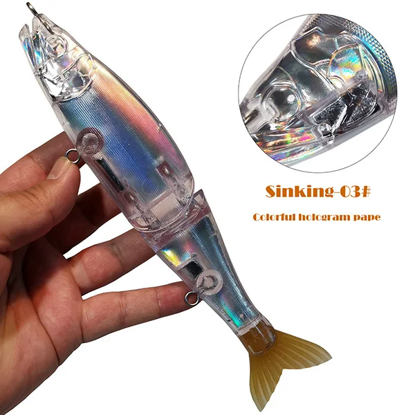 DIY Unpainted Swimbait Fish Lure 220mm Sinking Saltwater Floating