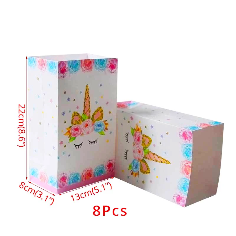 8pcs unicorn WEIGAO 1 Набор для детского душа, Подарочная коробка для конфет, подарочные коробки, сумки для детей, детские украшения для дня рождения, свадьбы - Цвет: 8pcs unicorn