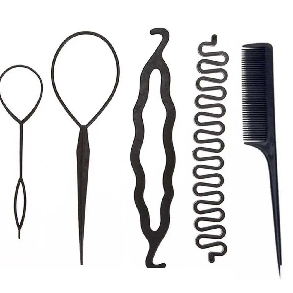 5 шт. женский волшебный крючок для вязания рыбий хвост гребень для змеевика волосы для скручивания прядей бигуди DIY Инструменты для укладки волос