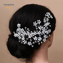 TOPQUEEN HP262, винтажная расческа для свадебных волос, стразы, цветок, свадебная расческа для волос, заколка для волос, аксессуары для женщин, аксессуары для волос, роскошные